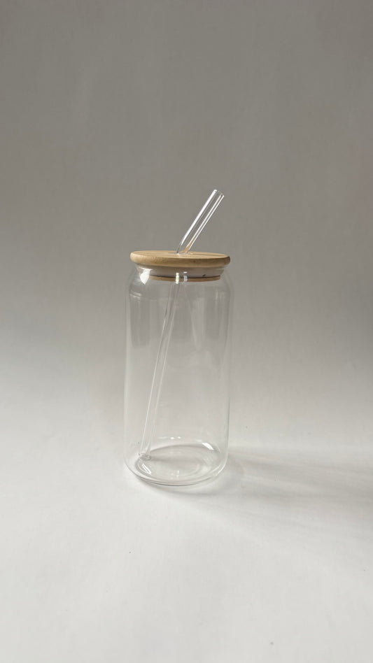 Vaso con tapa y cañita liso
